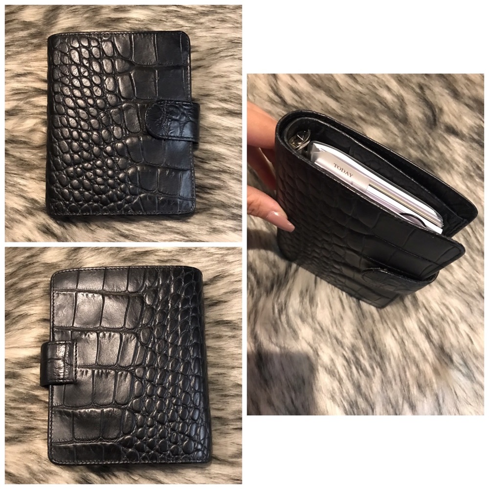 SOLD! Filofax croc pocket agenda
